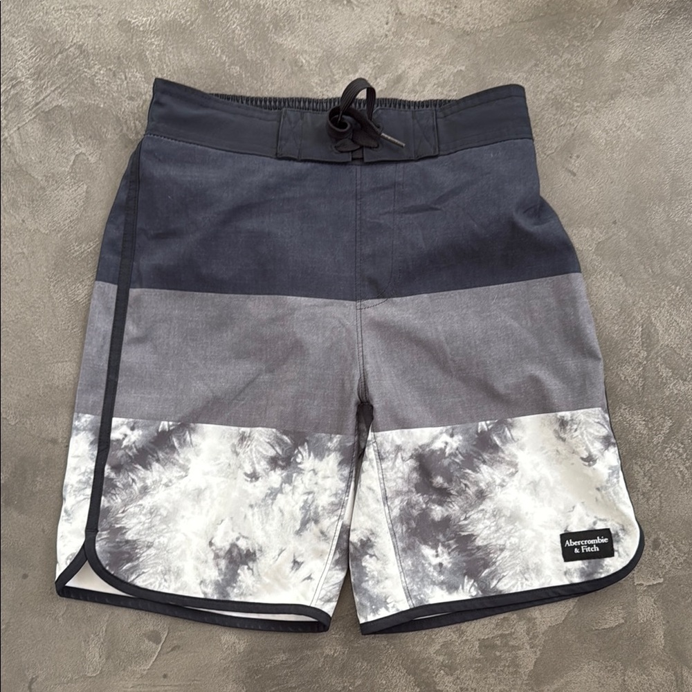 Abercrombie & Fitch Gray and Black Board Shorts